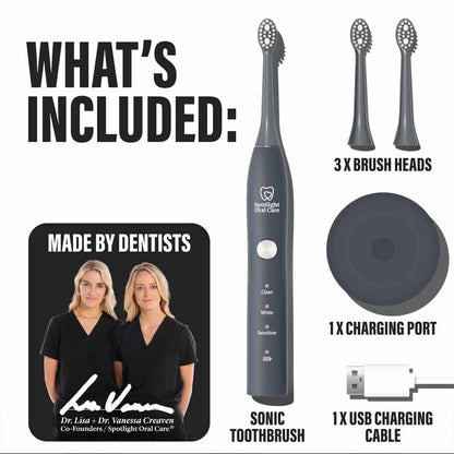 Spotlight Oral Care Graphite Grey Sonic Toothbrush