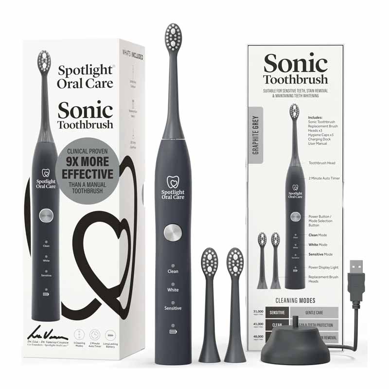 Spotlight Oral Care Graphite Grey Sonic Toothbrush