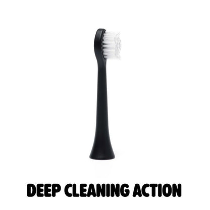 Spotlight Oral Care Sonic Toothbrush Replacement Head Black On text saying deep cleaning action