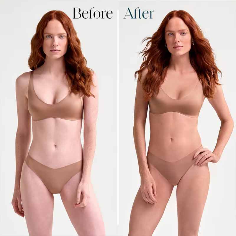 St. Tropez Instant Glow Body Bronzer Mousse Before & After