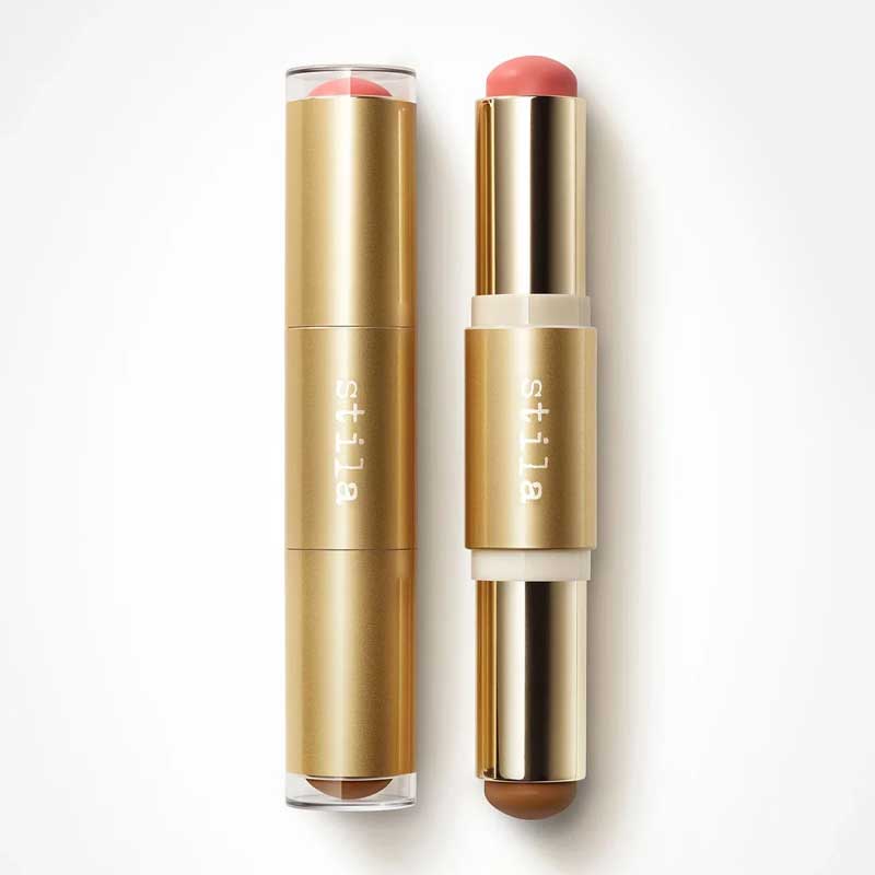 Stila Blush & Bronze Hydro-Blur Cheek Duo | double sided blush & contour | cream blush | cream bronzer | blendable cream products | travel sized makeup