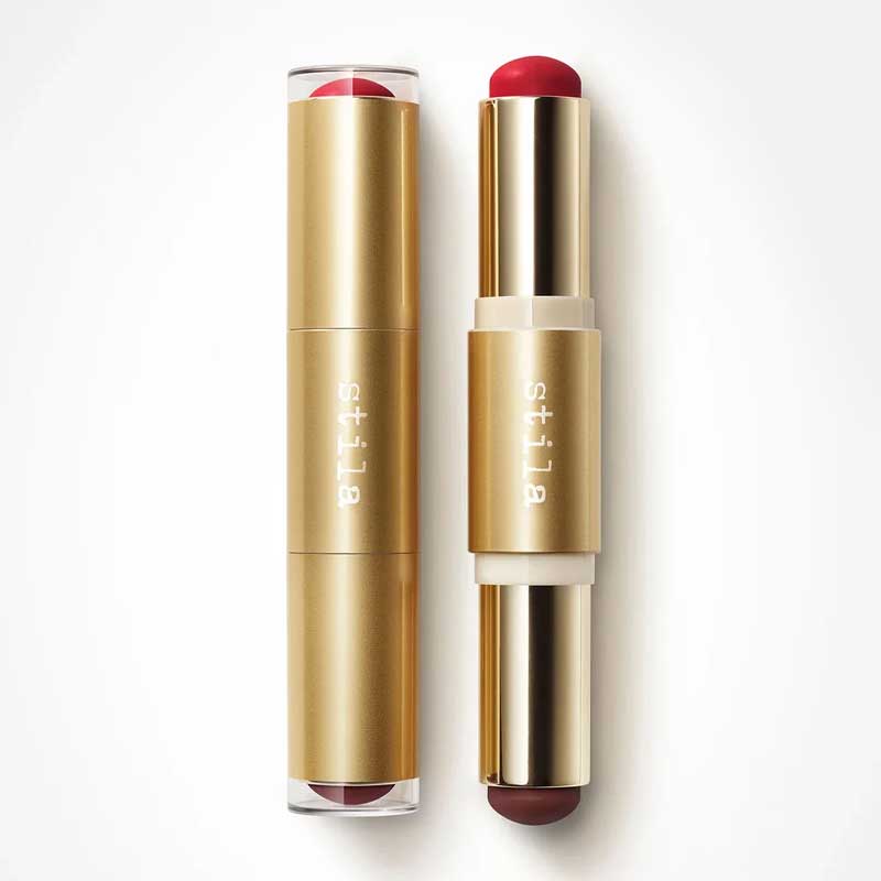 Stila Blush & Bronze Hydro-Blur Cheek Duo | double sided blush & contour | cream blush | cream bronzer | blendable cream products | travel sized makeup
