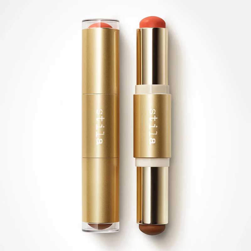 Stila Blush & Bronze Hydro-Blur Cheek Duo | double sided blush & contour | cream blush | cream bronzer | blendable cream products | travel sized makeup