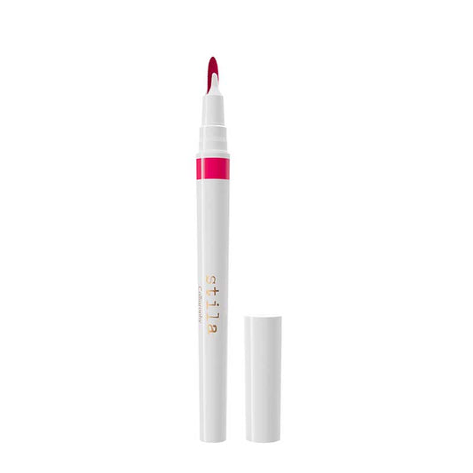 Stila Calligraphy Lip Stain | Long-lasting lip tint | Waterproof lip tint | Non-transfer lip tint | Smudge-proof lip tint | Feather-proof lip tint | Two-way blade-like tip | Easy-to-control lip stain | Define lip line | Fill lips with color | Soft buildable color | Vegan formula | Non-drying lip stain | Hydrating lip stain | Soft lips | Hydrated lips | Precise lip application | Beautifully defined lips | Colored lips with ease