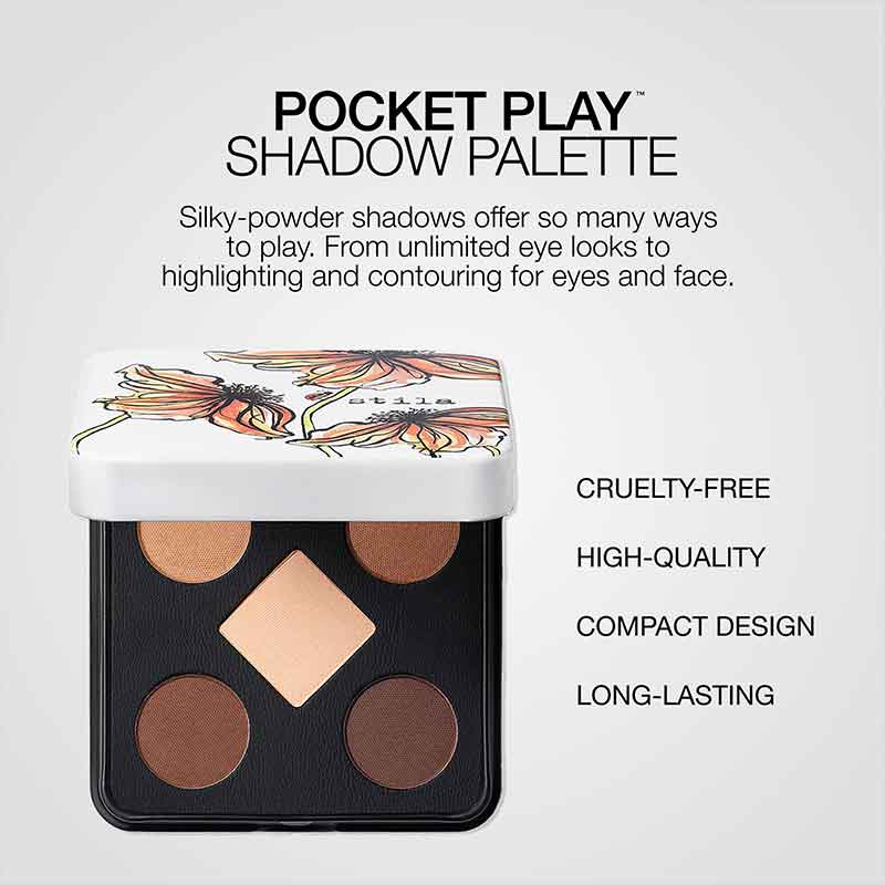 Stila Pocket Play Eyeshadow Palette Desert Blooms Infographic