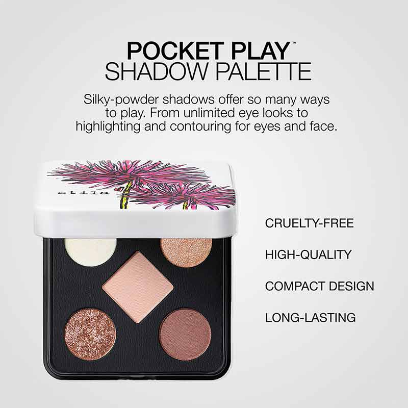 Stila Pocket Play Eyeshadow Palette Pretty Petal Infographic