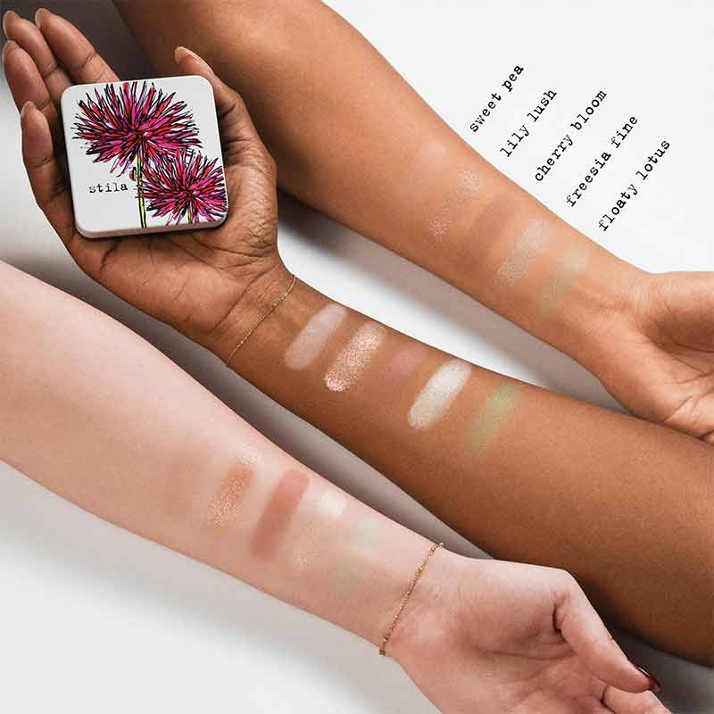 Stila Pocket Play Eyeshadow Palette Pretty Petal Swatches