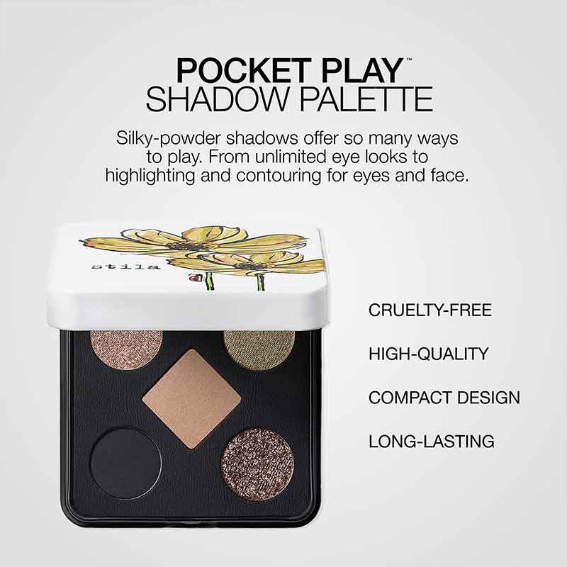 Stila Pocket Play Eyeshadow Palette Wild Flowers Infographic