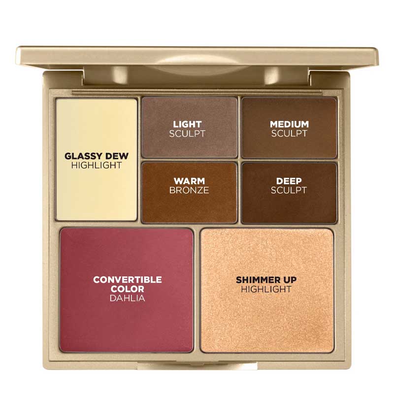 Stila Sculpt & Glow All-in-One Contouring & Highlighting Palette | Swatches | Highlight | Blush | Bronze | Contour
