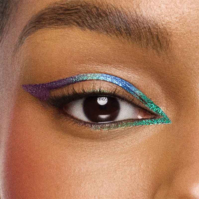 Stila Stay All Day Chroma Flash Liquid Eyeliner Peacock on model