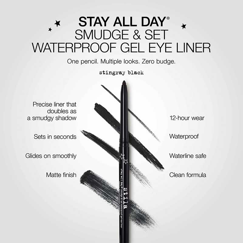 Stila, Stila Stay All Day Smudge & Set Waterproof Gel Eye Liner, stingray black eye liner, black eye liner