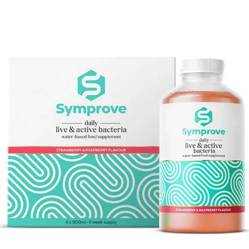 Symprove Daily Live & Active Bacteria Gut Health Supplement Strawberry & Raspberry Flavour 4 week box