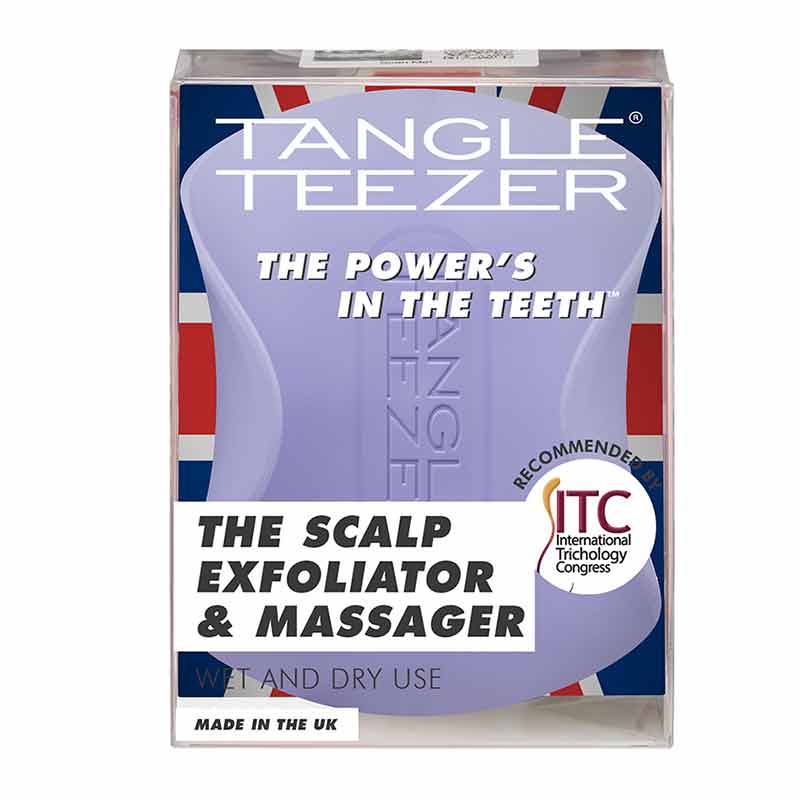 Tangle Teezer Scalp Exfoliator & Massager | anti dandruff detangling hair brush | purple