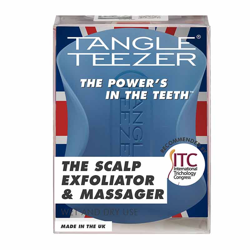 Tangle Teezer Scalp Exfoliator & Massager | anti dandruff detangling hair brush | blue