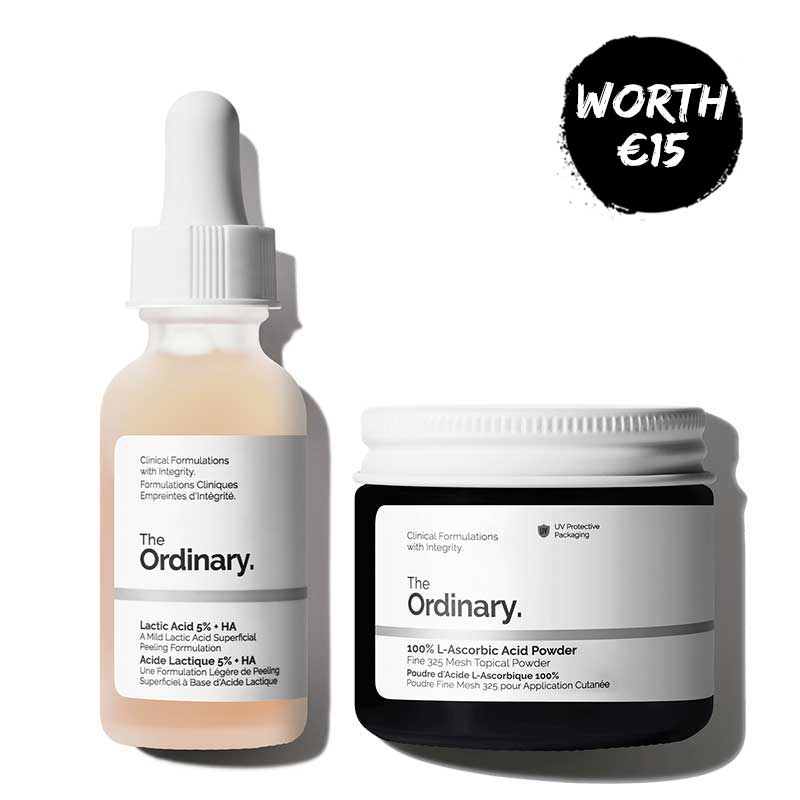 The Ordinary | Brightening | Bundle | clear | bright skin | AHA | treatment | exfoliates | banishes | dull | pure | Vitamin C | powder |creams | serums | anti-ageing | anti-oxidant | skin-brightening 