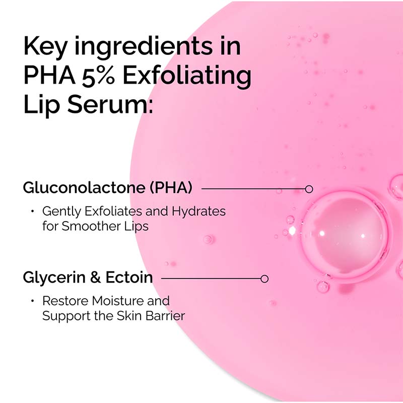 The Ordinary PHA 5% Exfoliating Lip Serum Key Ingredients
