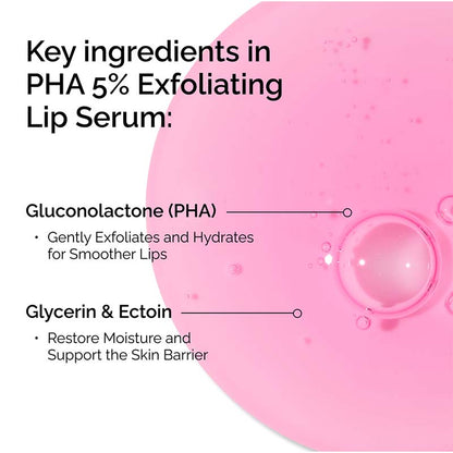 The Ordinary PHA 5% Exfoliating Lip Serum Key Ingredients