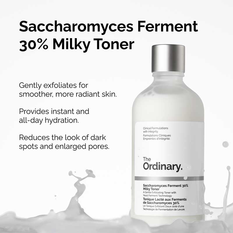 The Ordinary Saccharomyces Ferment 30% Milky Toner | Gentle exfoliating toner | Even skin tone | Reduce texture | Reduce dark spots