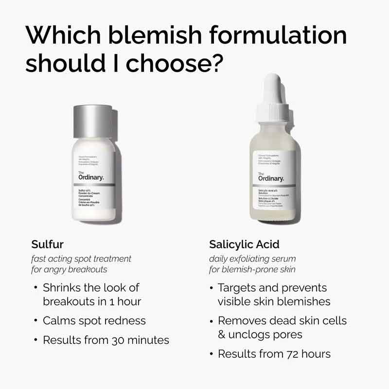 The Ordinary Sulfur vs Salicylic Acid, The Ordinary Sulfur 10% Powder to Cream Concentrate