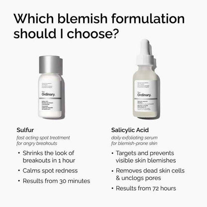 The Ordinary Sulfur vs Salicylic Acid, The Ordinary Sulfur 10% Powder to Cream Concentrate