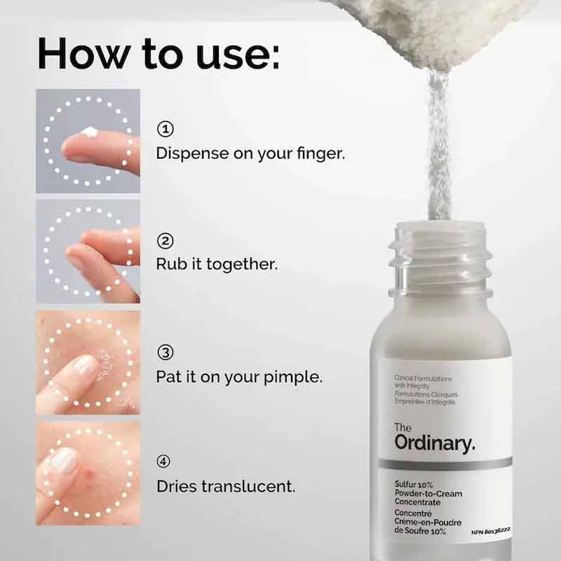 How to use The Ordinary Sulfur 10% Powder to Cream Concentrate