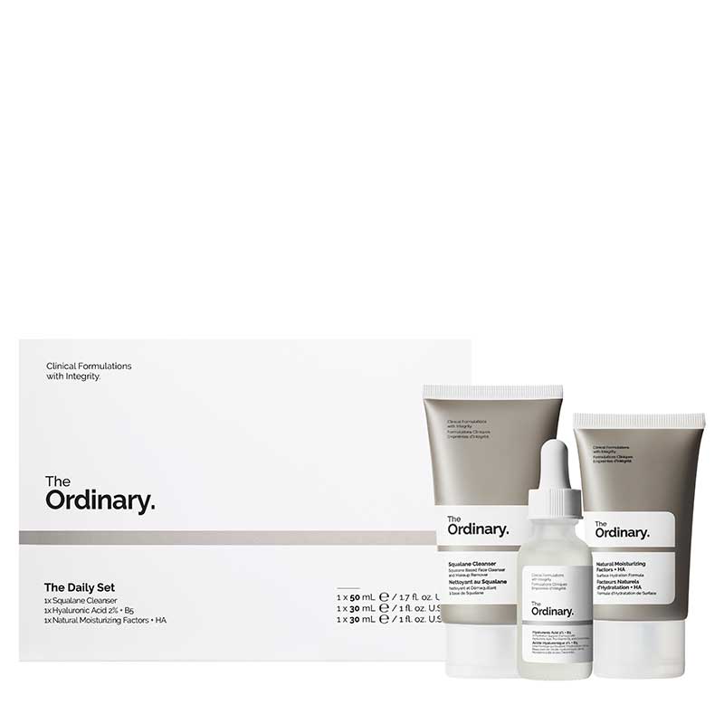 The Ordinary The Daily Set | Squalane Cleanser | Natural Moisturizing Factors | Hyaluronic Acid Serum 2% + B5 | Daily Skincare Essentials | Suitable for All Skin Types | Vegan Friendly