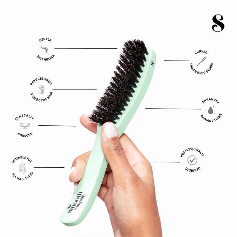 The Smooth Company Mane Master Curved Smoothing Hair Brush |   Distributes natural oils | Healthy shine | Tames unruly hair