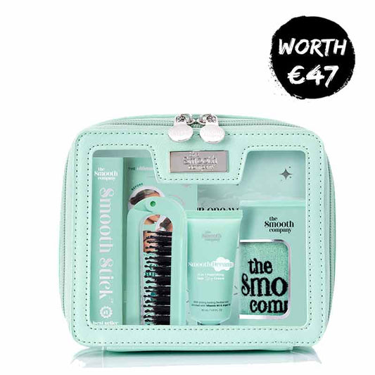 The Smooth Company Smooth Travel Essentials Gift Set, smooth stick, smooth dream cream, smooth company foldable hairbrush