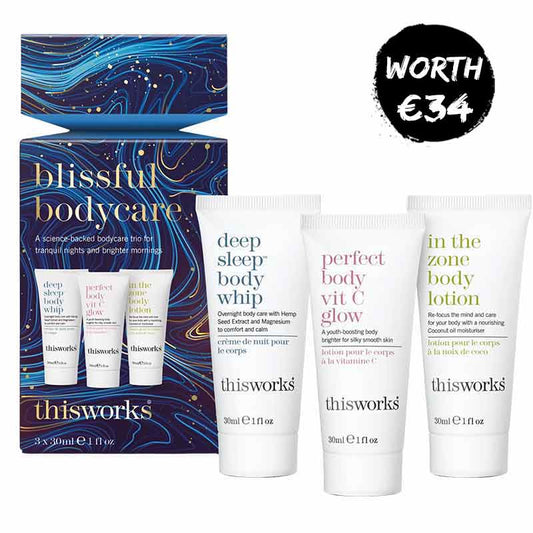 This Works Blissful Bodycare Cracker With Products