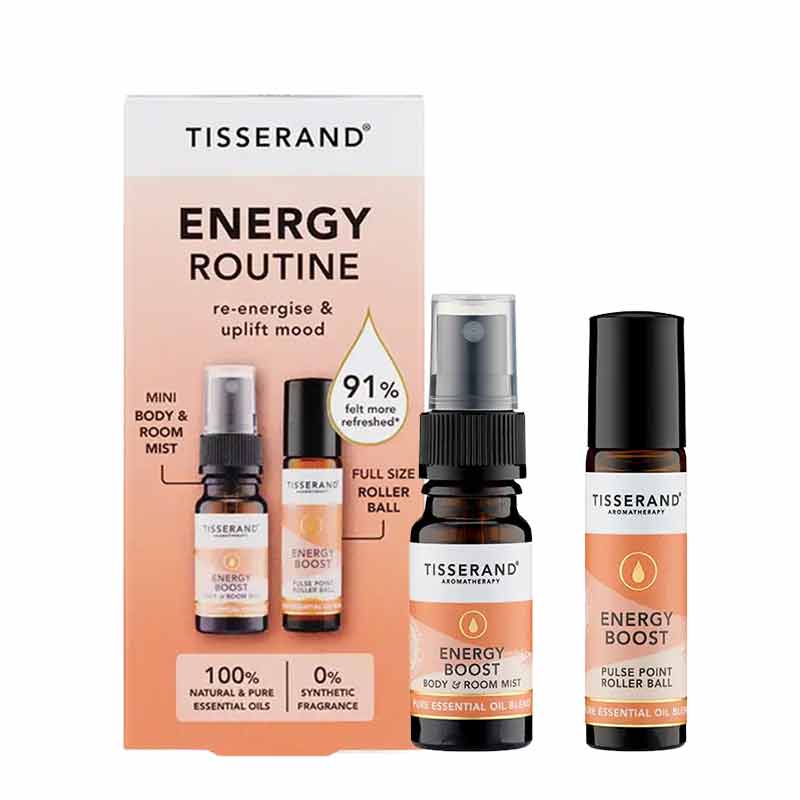 Tisserand, Tisserand Energy Routine Duo Kit, Room Mist & Roller Ball