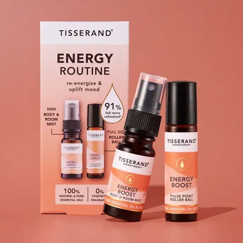 Tisserand, Tisserand Energy Routine Duo Kit, Room Mist & Roller Ball