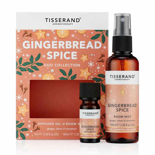 Tisserand Gingerbread Spice Duo Collection, christmas fragrance, gingerbread scents, aromatherapy, essential oils