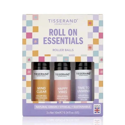 Tisserand Roll On Essentials Roller Ball Trio Gift Set Product Image White Background