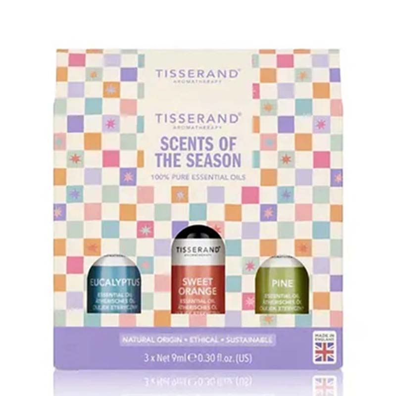 Tisserand Scents Of The Season Essential Oil Trio Gift Set Product Image White Background