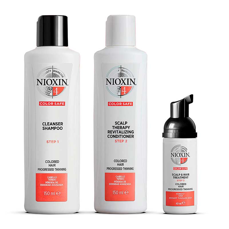 Nioxin | System 4 | Three Part | Trial Kit | coloured hair | thinning | thicker | fuller hair | conditions | caring 