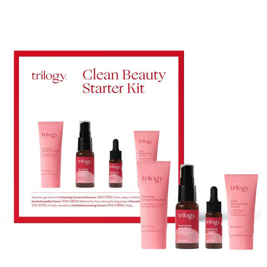 Trilogy Rosehip Collection | rosehip oil gift set | mist toner gift set | cleanse tone moisturise gift set