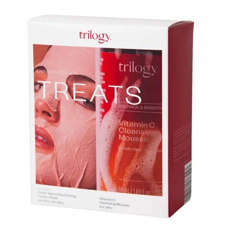 Trilogy Limited Edition Treats Skincare Gift Set White Background