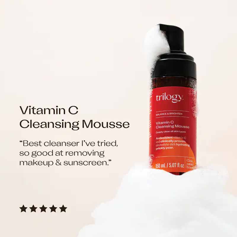 Trilogy Vitamin C Cleansing Mousse, foaming face wash review