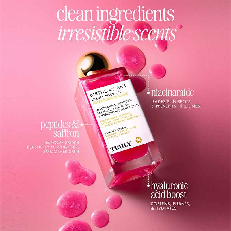 Truly Beauty Birthday Sex Luxury Body Oil Ingredients
