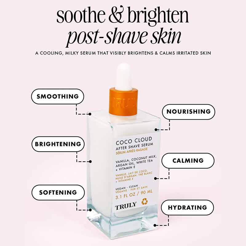 Truly Beauty Coco Cloud After Shave Serum Soothes Post Shave Skin