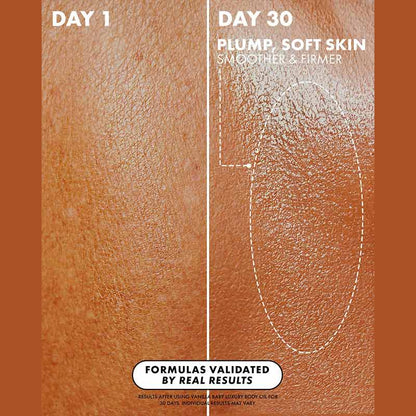 Truly Beauty Vanilla Baby Luxury Body Oil Before & After