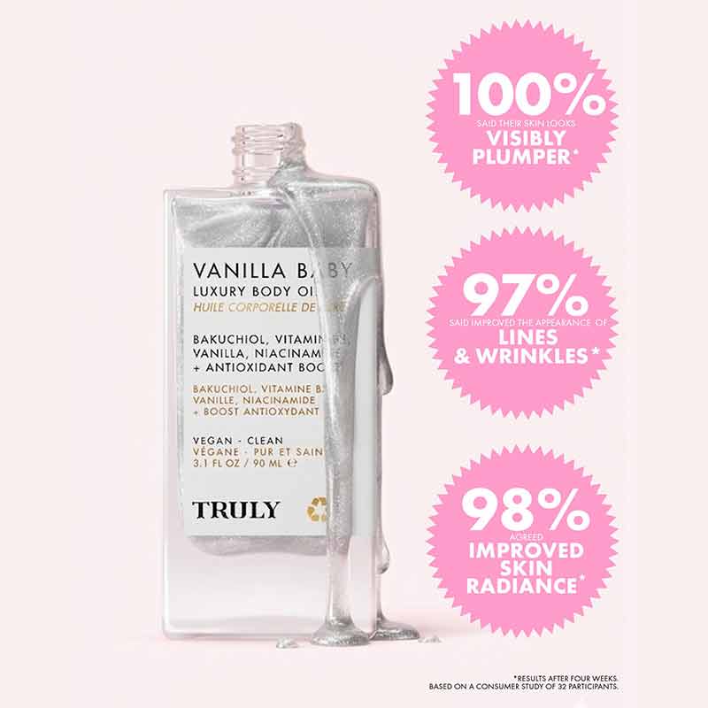 Truly Beauty Vanilla Baby Luxury Body Oil Results After 4 Weeks