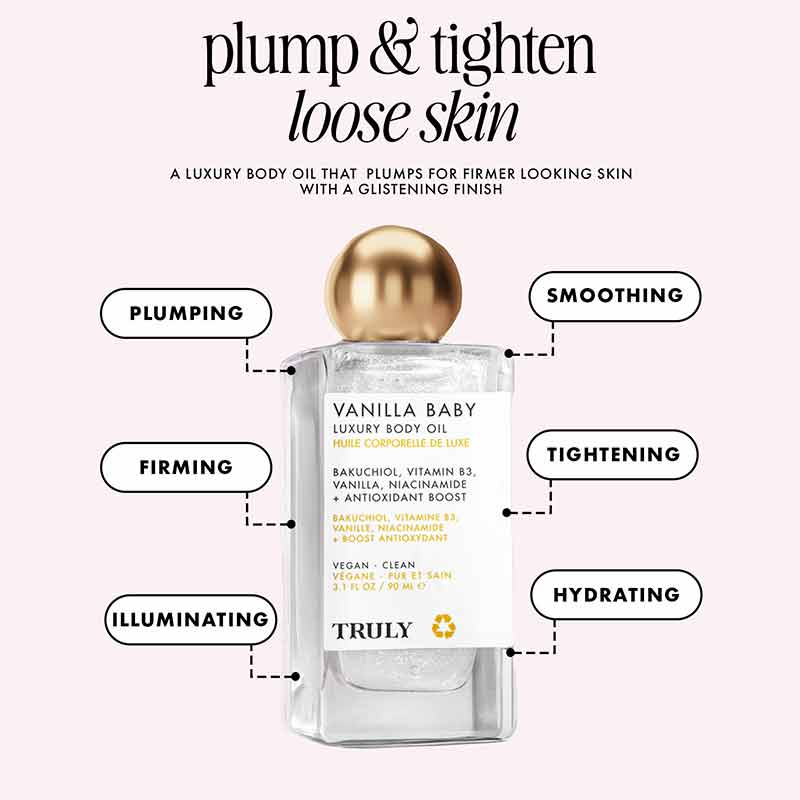 Truly Beauty Vanilla Baby Luxury Body Oil Plump & Tighten Loose Skin