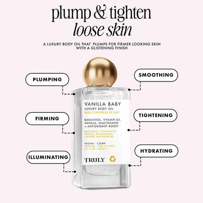 Truly Beauty Vanilla Baby Luxury Body Oil Plump & Tighten Loose Skin