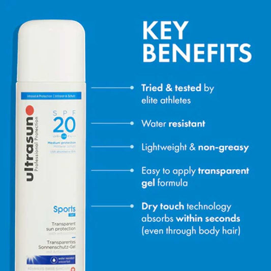 Ultrasun Sports Gel SPF20 Key Benefits