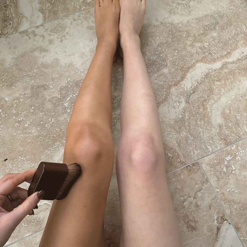Vita Liberata Body Blur Medium Before and After on legs, body makeup for veins, blurring instant tan