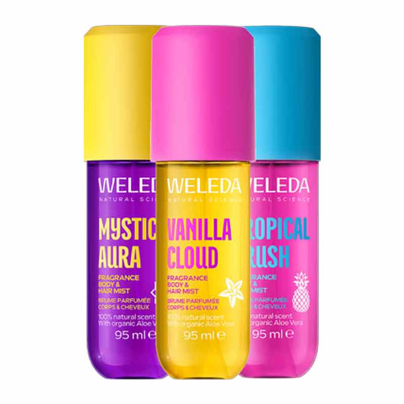 Weleda Hair & Body Mist Trio Gift Set Three Scents