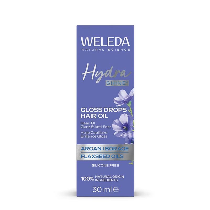 Weleda Hydra Shine Hair Oil packaging image white background