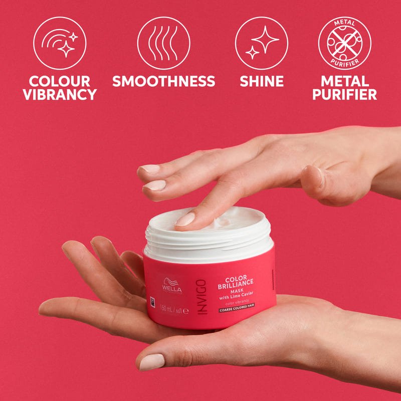 Wella Professionals | Invigo Colour Brilliance Mask | Coarse Coloured Hair | smooth hair | shiny hair | professional hair mask