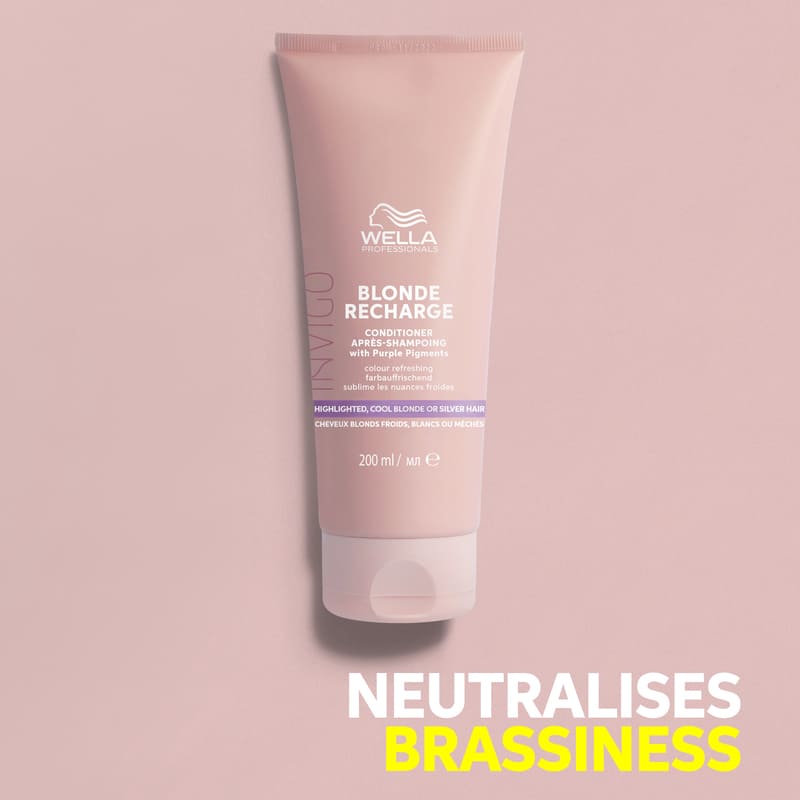  Wella Professionals | Invigo Blonde Recharge Conditioner | cool toned blonde | lightened hair | wella professional purple conditioner